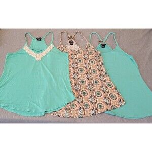 Rue21 Colorful Tank Tops Braided Straps Lot of 3 Soft Loose Size Medium